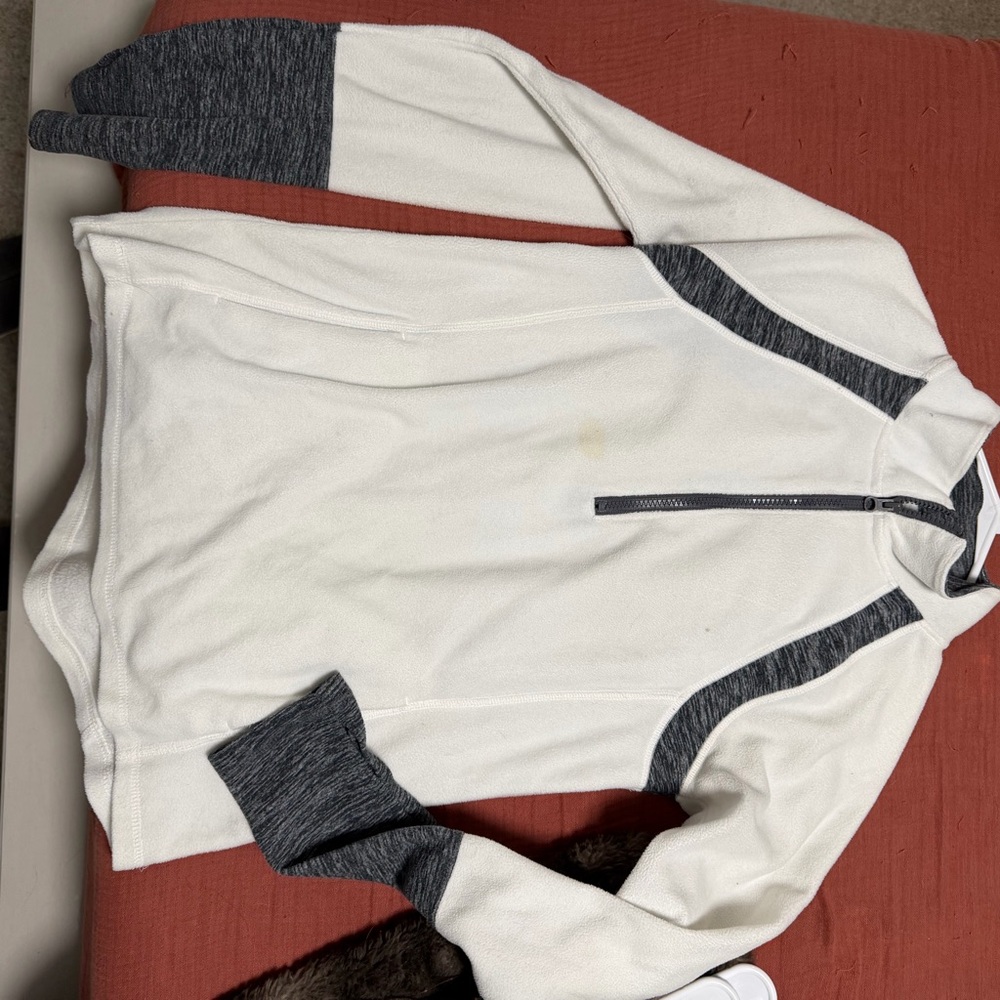 Men's White and Gray Sweater